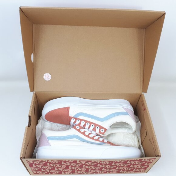 Vans Old Skool Platform Casual Shoe Sneaker Twill Pastel White Womens Size NEW - Picture 12 of 12